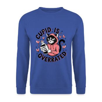 Célibataire Saint-Valentin Amour Cupidon Drôle Dicton - Sweat-shirt Unisexe - bleu royal - Devant - Alina (178cm) & Michal (187cm)