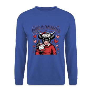 Célibataire Saint-Valentin Amour Cupidon Drôle Dicton - Sweat-shirt Unisexe - bleu royal - Devant - Alina (178cm) & Michal (187cm)