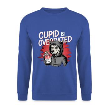 Single Valentinstag Liebe Amor lustiges Spruch - Unisex Pullover - Royalblau - Vorne - Alina (178cm) & Michal (187cm)