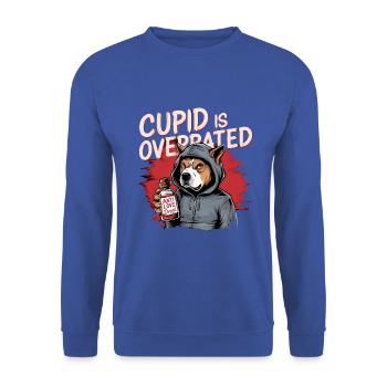 Célibataire Saint-Valentin Amour Cupidon Drôle Dicton - Sweat-shirt Unisexe - bleu royal - Devant - Alina (178cm) & Michal (187cm)