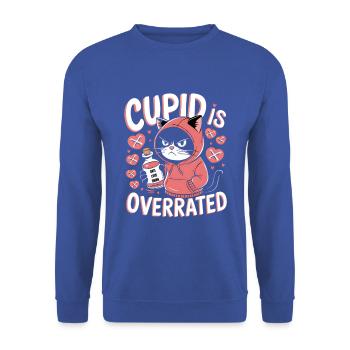 Single Valentinstag Liebe Amor lustiges Spruch - Unisex Pullover - Royalblau - Vorne - Alina (178cm) & Michal (187cm)