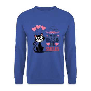 Partner zum Valentinstag fürn Schatz Liebe - Unisex Pullover - Royalblau - Vorne - Alina (178cm) & Michal (187cm)
