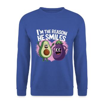 Partner zum Valentinstag fürn Schatz Liebe - Unisex Pullover - Royalblau - Vorne - Alina (178cm) & Michal (187cm)