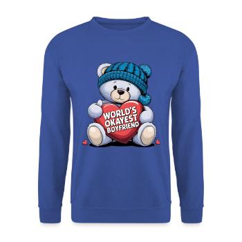 Partner Schatz Valentinstag Liebe lustiger Spruch - Unisex Pullover - Royalblau - Vorne - Alina (178cm) & Michal (187cm)