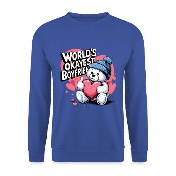 Partner Schatz Valentinstag Liebe lustiger Spruch - Unisex Pullover - Royalblau - Vorne - Alina (178cm) & Michal (187cm)