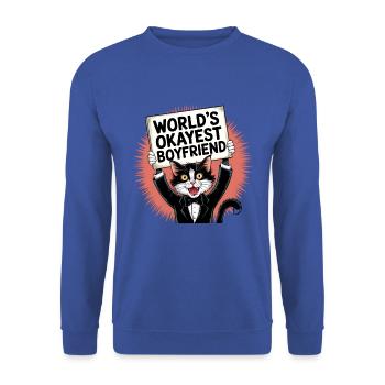 Partner Schatz Valentinstag Liebe lustiger Spruch - Unisex Pullover - Royalblau - Vorne - Alina (178cm) & Michal (187cm)