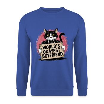 Partner Schatz Valentinstag Liebe lustiger Spruch - Unisex Pullover - Royalblau - Vorne - Alina (178cm) & Michal (187cm)