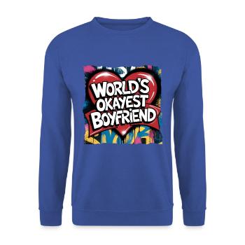Partner Schatz Valentinstag Liebe lustiger Spruch - Unisex Pullover - Royalblau - Vorne - Alina (178cm) & Michal (187cm)