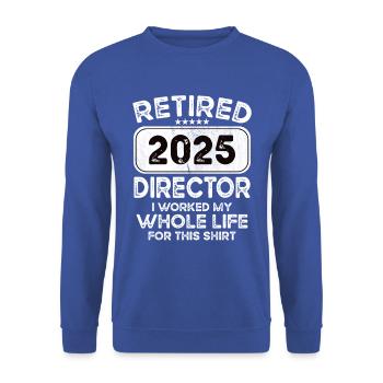 Retired Director 2025 - Unisex Sweatshirt - royal blue - Front - Alina (178cm) & Michal (187cm)