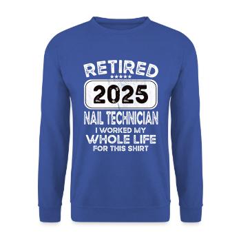 Technicien des ongles à la retraite 2025 - Sweat-shirt Unisexe - bleu royal - Devant - Alina (178cm) & Michal (187cm)