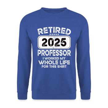 Retired Professor 2025 - Unisex Sweatshirt - royal blue - Front - Alina (178cm) & Michal (187cm)