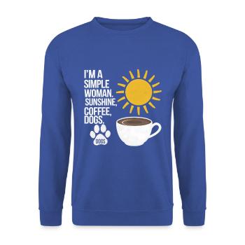 I'm a simple woman like sunshine dogs & coffee - Unisex Sweatshirt - royal blue - Front - Alina (178cm) & Michal (187cm)