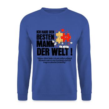 Ich habe den besten Mann der Welt - Unisex Pullover - Royalblau - Vorne - Alina (178cm) & Michal (187cm)