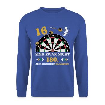 Les fléchettes 16 ne sont pas des fléchettes d’anniversaire de 180 - Sweat-shirt Unisexe - bleu royal - Devant - Alina (178cm) & Michal (187cm)
