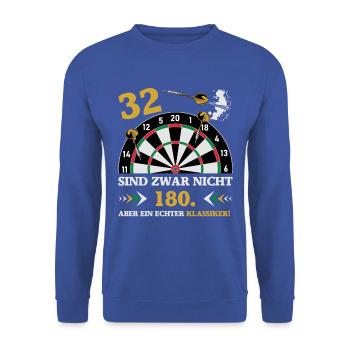 Les fléchettes 32 ne sont pas des fléchettes d’anniversaire de 180 - Sweat-shirt Unisexe - bleu royal - Devant - Alina (178cm) & Michal (187cm)