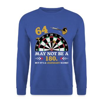 Pas 180 mais un classique : les fléchettes du 64e anniversaire - Sweat-shirt Unisexe - bleu royal - Devant - Alina (178cm) & Michal (187cm)