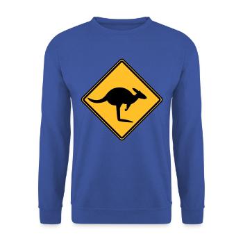 Caution kangaroo - Unisex Sweatshirt - royal blue - Front - Alina (178cm) & Michal (187cm)