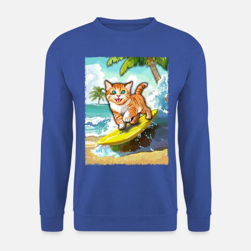 surfende Katze - Katze Surfbrett - Unisex Pullover - Royalblau
