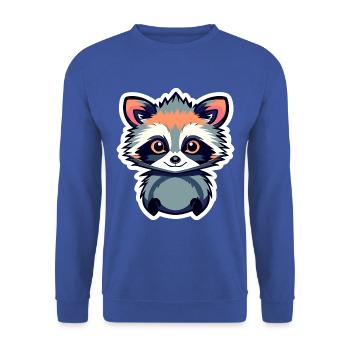 Raccoon Illustration - Unisex Sweatshirt - royal blue - Front - Alina (178cm) & Michal (187cm)