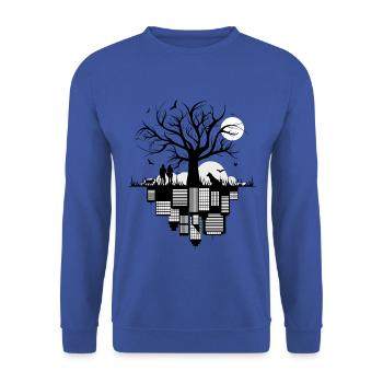 Tree city / city tree nature lover gift idea - Unisex Sweatshirt - royal blue - Front - Alina (178cm) & Michal (187cm)