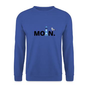 Moin Möwe Leuchtturm cool design for North Sea fans - Unisex Sweatshirt - royal blue - Front - Alina (178cm) & Michal (187cm)