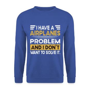 Airplanes is my hobby - Unisex Sweatshirt - royal blue - Front - Alina (178cm) & Michal (187cm)