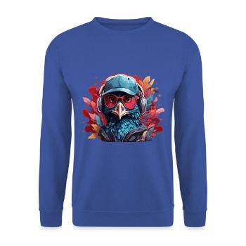 Paon Animal Art I Cool Paon mignon - Sweat-shirt Unisexe - bleu royal - Devant - Alina (178cm) & Michal (187cm)
