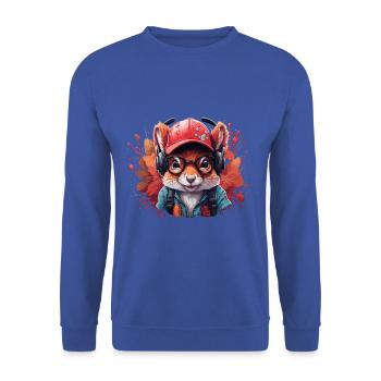 Squirrel Animal Art I Cool Cute - Unisex Sweatshirt - royal blue - Front - Alina (178cm) & Michal (187cm)