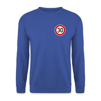 Tempo 30 - Unisex Pullover - Royalblau - Vorne - Alina (178cm) & Michal (187cm)