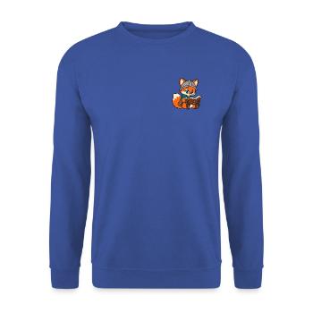 Süßer Lesefuchs mit Brille - Unisex Pullover - Royalblau - Vorne - Alina (178cm) & Michal (187cm)