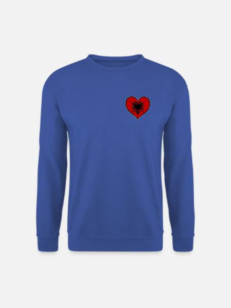 Albanien Herzflagge - Unisex Pullover - Royalblau