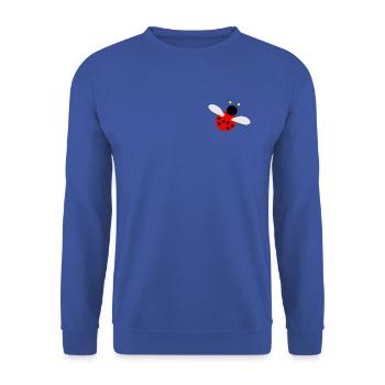 Marienkäfer mit bunten Punkten und Flügeln - Unisex Pullover - Royalblau - Vorne - Alina (178cm) & Michal (187cm)