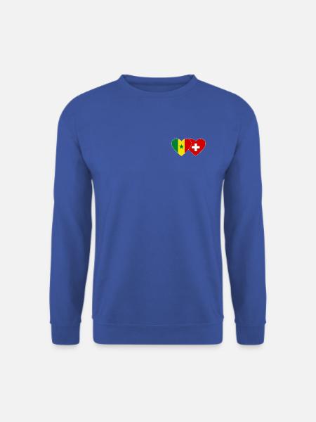 Senegal Schweiz Flagge Herz - Unisex Pullover - Royalblau