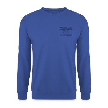 Zesame für Aachen - Zusammen schaffen wir alles! - Unisex Pullover - Royalblau - Vorne - Alina (178cm) & Michal (187cm)