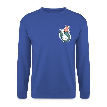 Meerjungsau - Unisex Pullover - Royalblau - Vorne - Alina (178cm) & Michal (187cm)