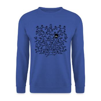Be yourself- owl and birds - Unisex Sweatshirt - royal blue - Front - Alina (178cm) & Michal (187cm)