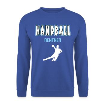 Handball Rentner Rente Ruhestand Handballer Sport - Unisex Pullover - Royalblau - Vorne - Alina (178cm) & Michal (187cm)