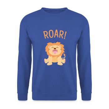 Rugir! Lion - Sweat-shirt Unisexe - bleu royal - Devant - Alina (178cm) & Michal (187cm)