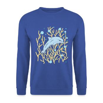 Dolphin - Unisex Sweatshirt - royal blue - Front - Alina (178cm) & Michal (187cm)