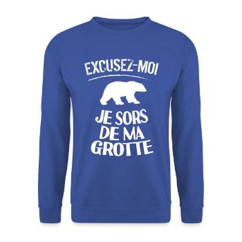 idée cadeau homme casanier Covid - Sweat-shirt Unisexe - bleu royal - Devant - Alina (178cm) & Michal (187cm)