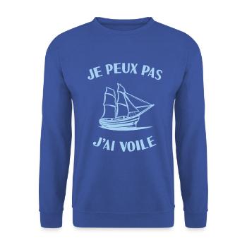 Je peux pas j'ai voile - Sweat-shirt Unisexe - bleu royal - Devant - Alina (178cm) & Michal (187cm)