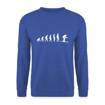 evolution ski skieur - Sweat-shirt Unisexe - bleu royal - Devant - Alina (178cm) & Michal (187cm)
