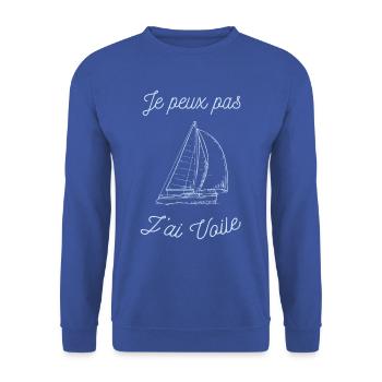 tee shirt voilier - Sweat-shirt Unisexe - bleu royal - Devant - Alina (178cm) & Michal (187cm)