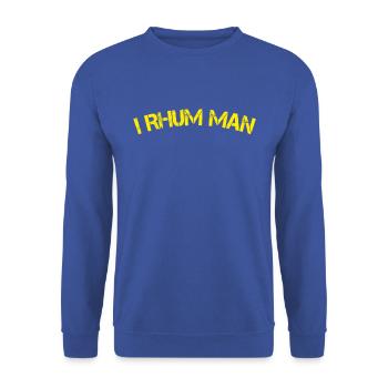 T-Shirt mit Rum - Unisex Pullover - Royalblau - Vorne - Alina (178cm) & Michal (187cm)