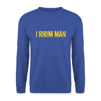 T Shirt Humor rum - Unisex Pullover - Royalblau - Vorne - Alina (178cm) & Michal (187cm)