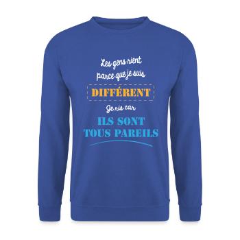 Handicapé - Sweat-shirt Unisexe - bleu royal - Devant - Alina (178cm) & Michal (187cm)