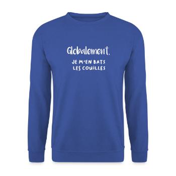 Je m'en Balek - Sweat-shirt Unisexe - bleu royal - Devant - Alina (178cm) & Michal (187cm)