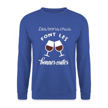 Les bons crus font les bonnes cuites - Sweat-shirt Unisexe - bleu royal - Devant - Alina (178cm) & Michal (187cm)