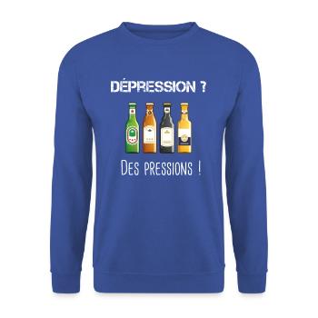 Phrase drole biere - Sweat-shirt Unisexe - bleu royal - Devant - Alina (178cm) & Michal (187cm)