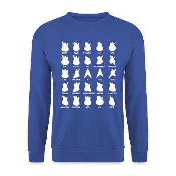 Silouhettes de Guitares - Sweat-shirt Unisexe - bleu royal - Devant - Alina (178cm) & Michal (187cm)